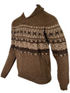 HARLEY OF SCOTLAND SHETLAND FAIRISLE SHAWL SWEATER - MOORIT