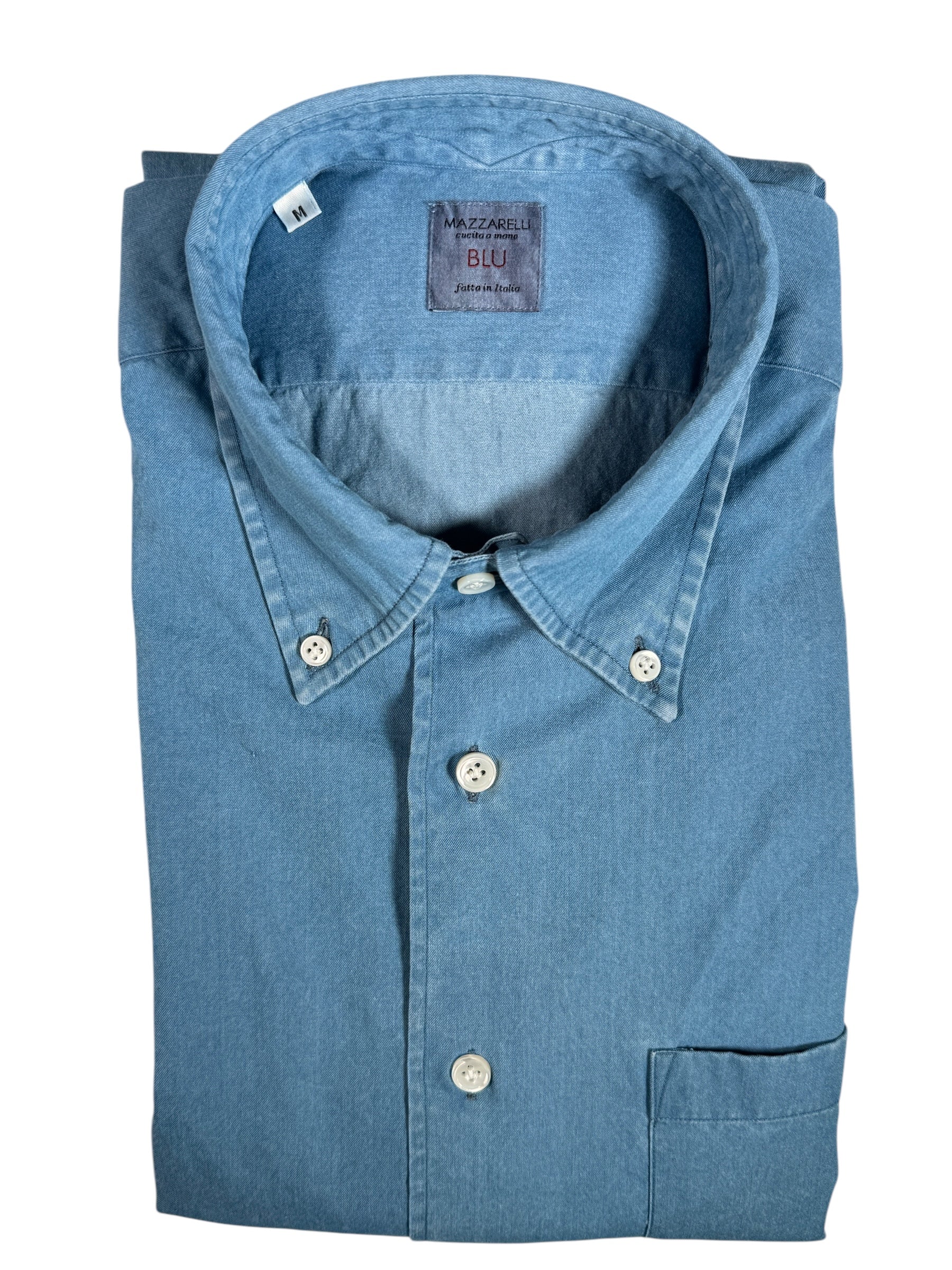MAZZARELLI SPORT SHIRT - MID BLUE DENIM