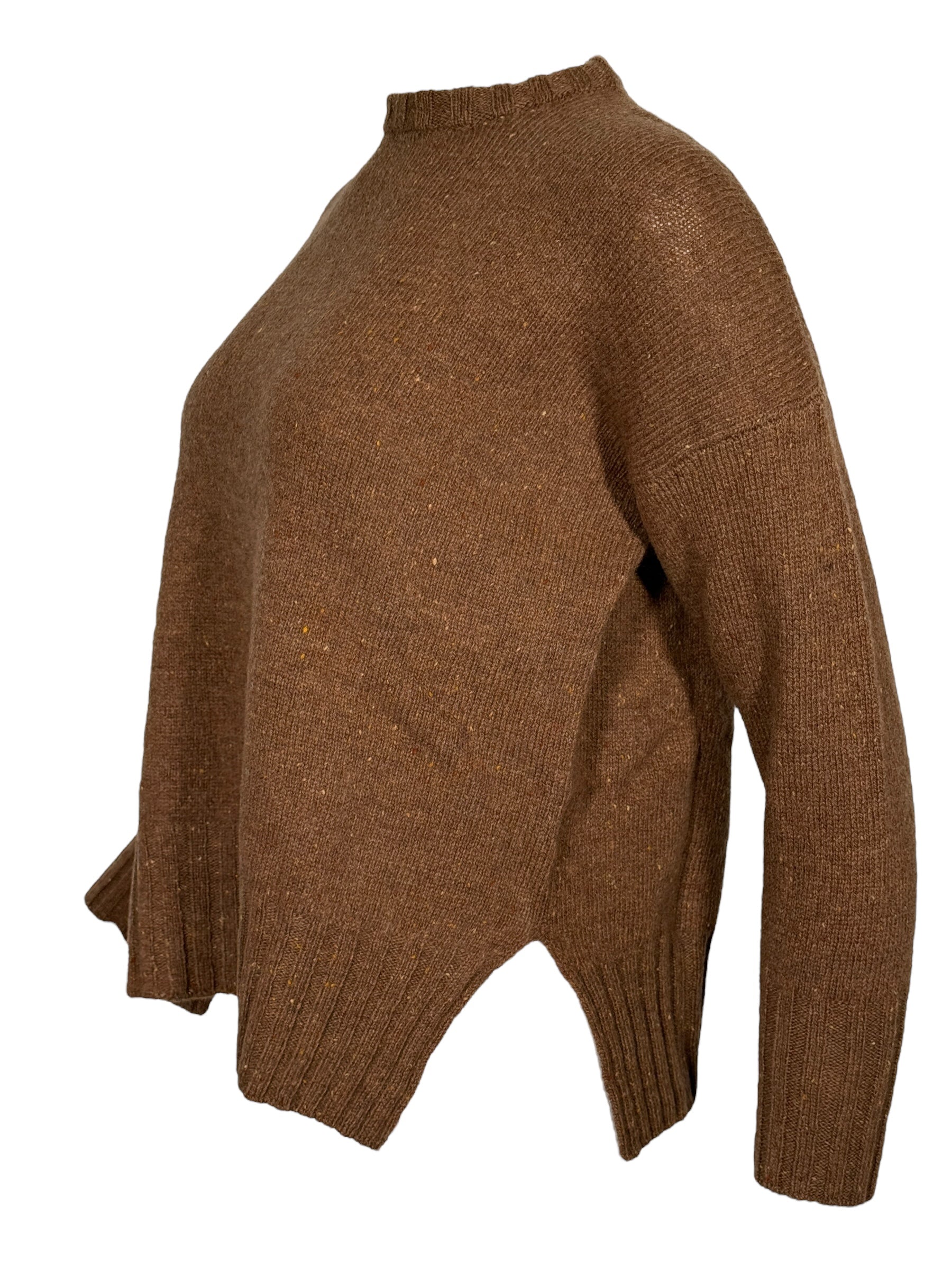 BASE MILANO TWEED ROUNDNECK SWEATER - COCOA
