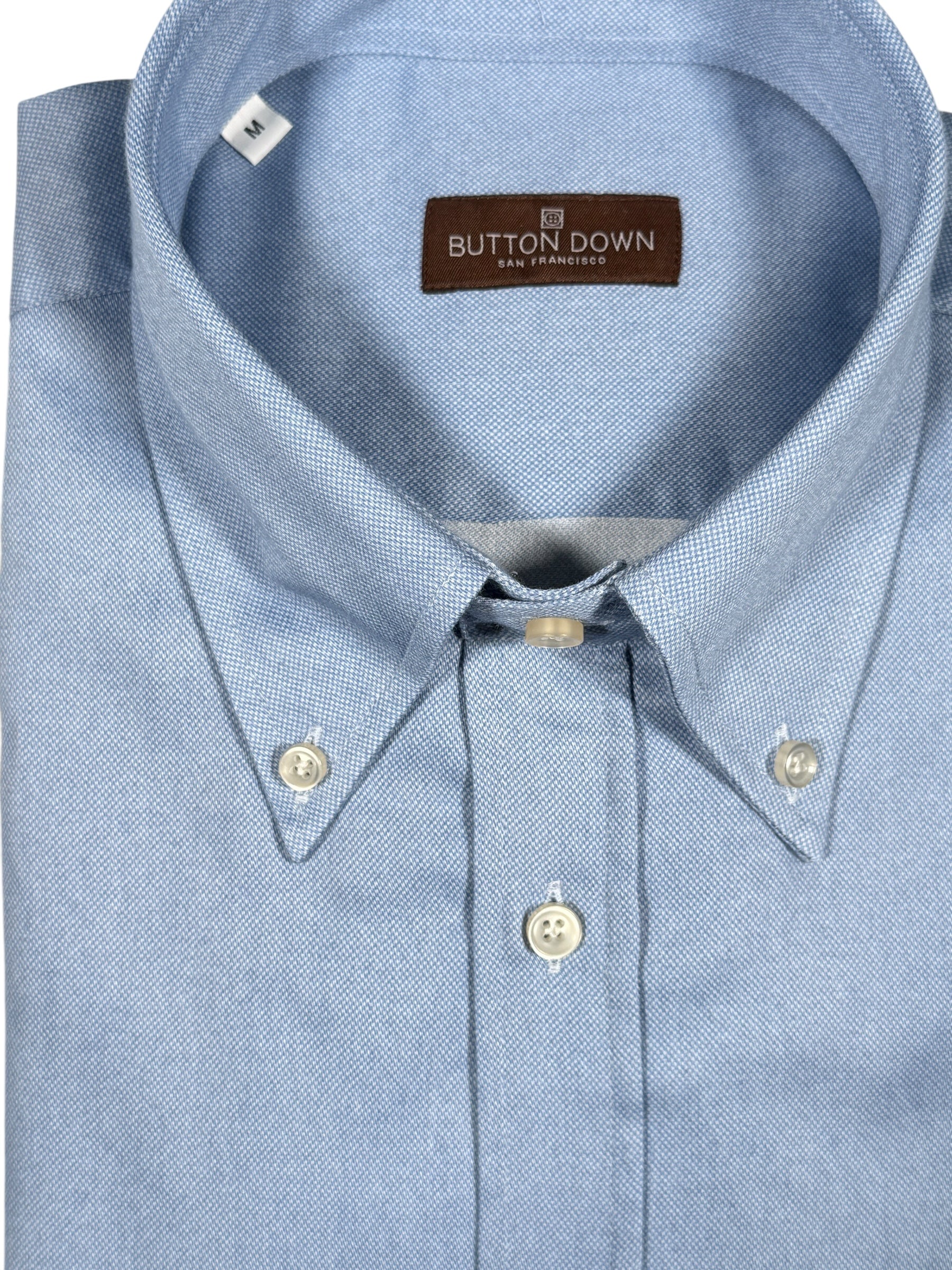 BUTTON DOWN SPORT SHIRT - BRUSHED SOLID BLUE