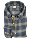 GMF 965 MEN'S SPORT SHIRT - NAVY/GREEN WINDOW CHECK