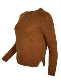 PUROTATTO CASHMERE CREW SWEATER - TABACCO
