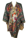 FRANCO FERRARI JUNGLE WOOL CAPE - GREEN