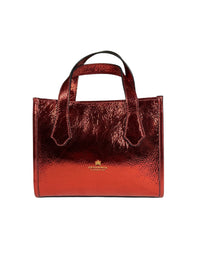 CUOIERIA FIORENTINA DORA SMALL TOTE - METALLIC CHERRY