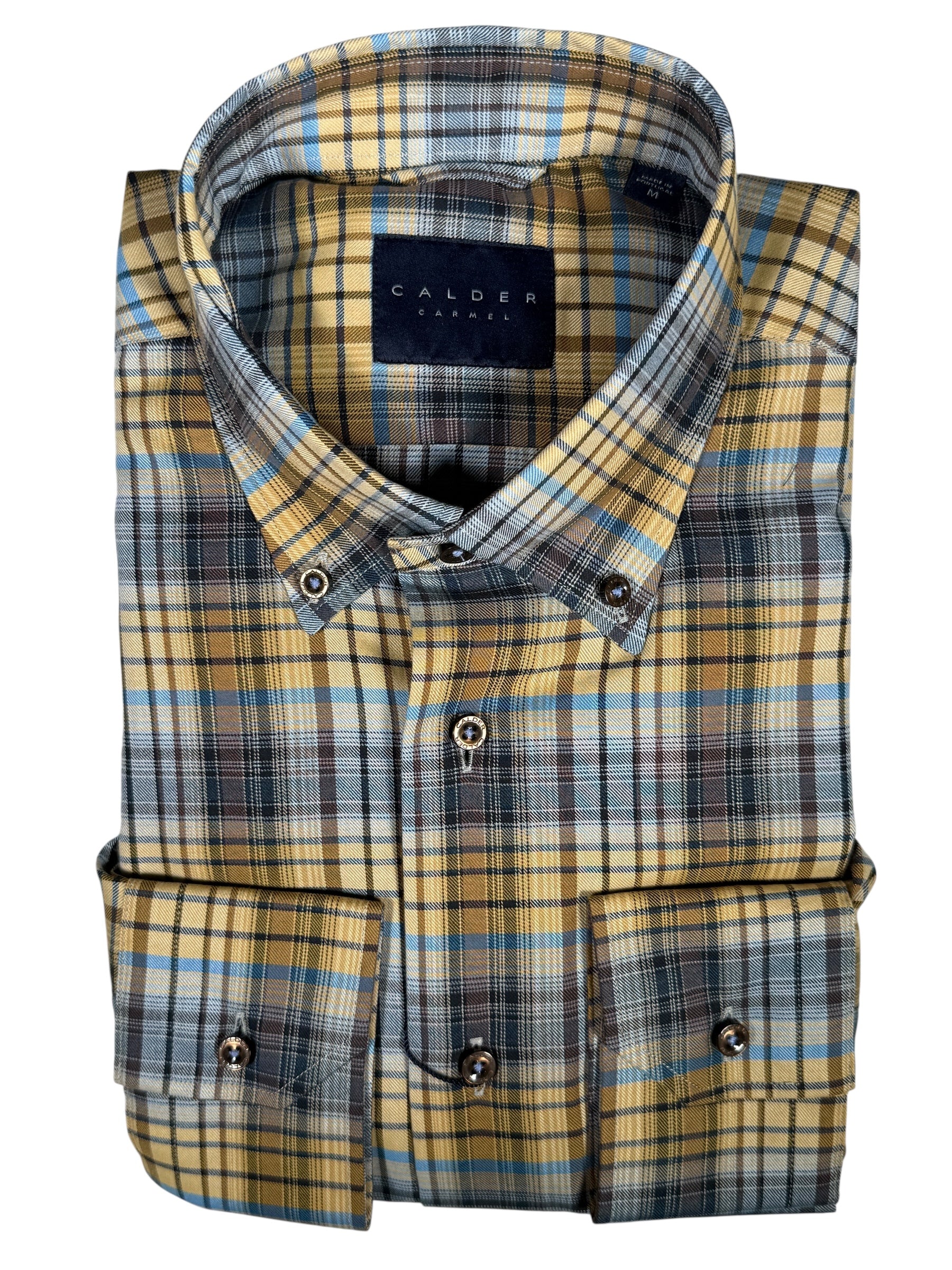 CALDER CARMEL MEN'S SHIRT - AMBER TWILL PLAID