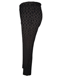 ESTELLE AND FINN FRONT ZIP ANKLE PANT - BLACK EMBROIDERED FANCY