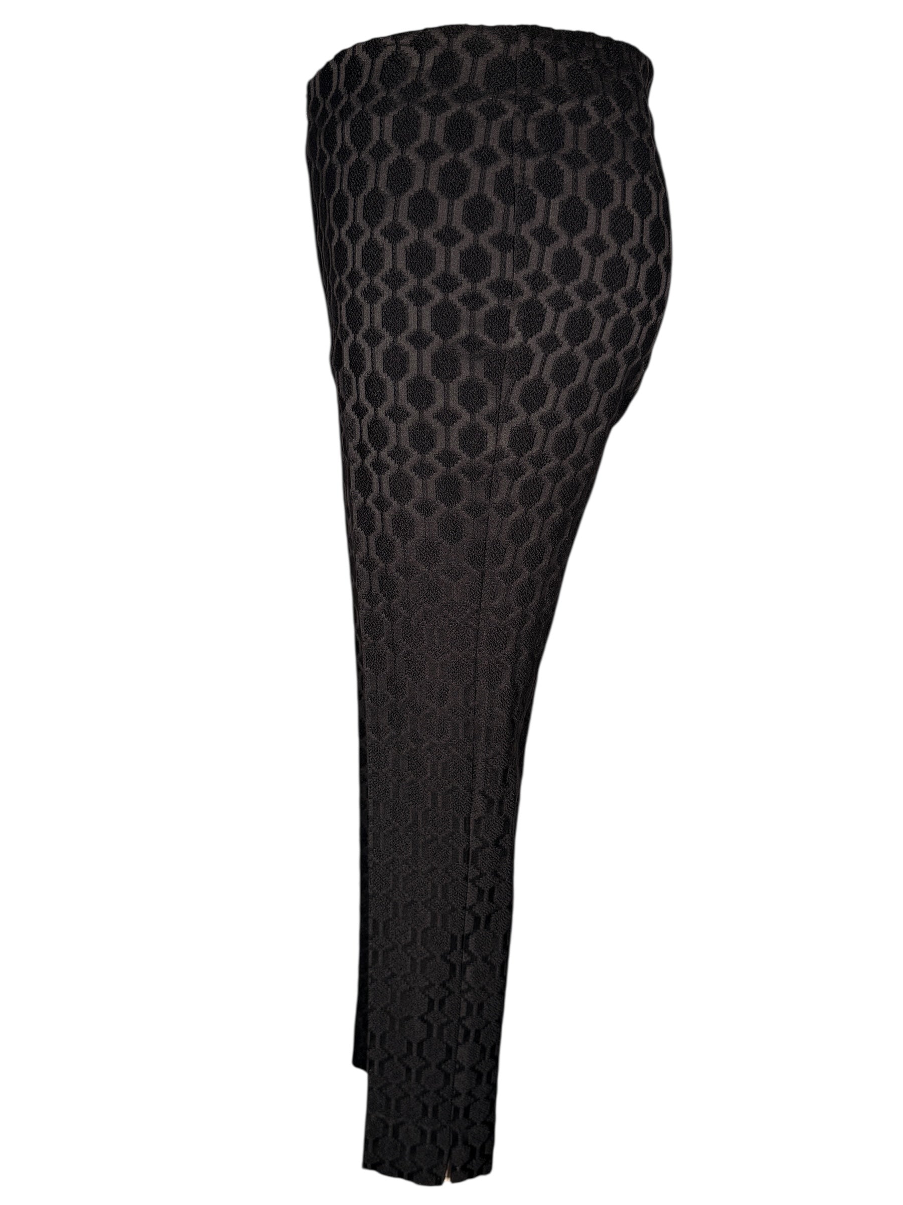 ESTELLE AND FINN FRONT ZIP ANKLE PANT - BLACK EMBROIDERED FANCY