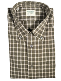 MAZZARELLI SPORT SHIRT - OLIVE CHECK