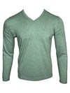 FLY3 COTTON/CASHMERE V-NECK SWEATER - GREEN