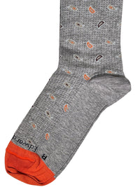 EDWARD ARMAH MEN'S SOCK - GREY/ORANGE PIN NEAT MELANGE