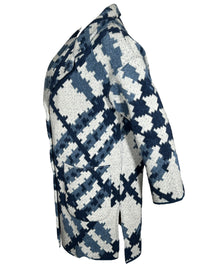 BRUNO MANETTI PATTERNED COAT - NAVY