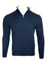 ADESI CASHMERE MEN'S CABLE 1/2 ZIP SWEATER - MARE