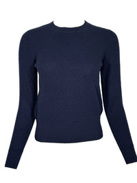 PUROTATTO WOOL/CASHMERE CREW SWEATER - NAVY