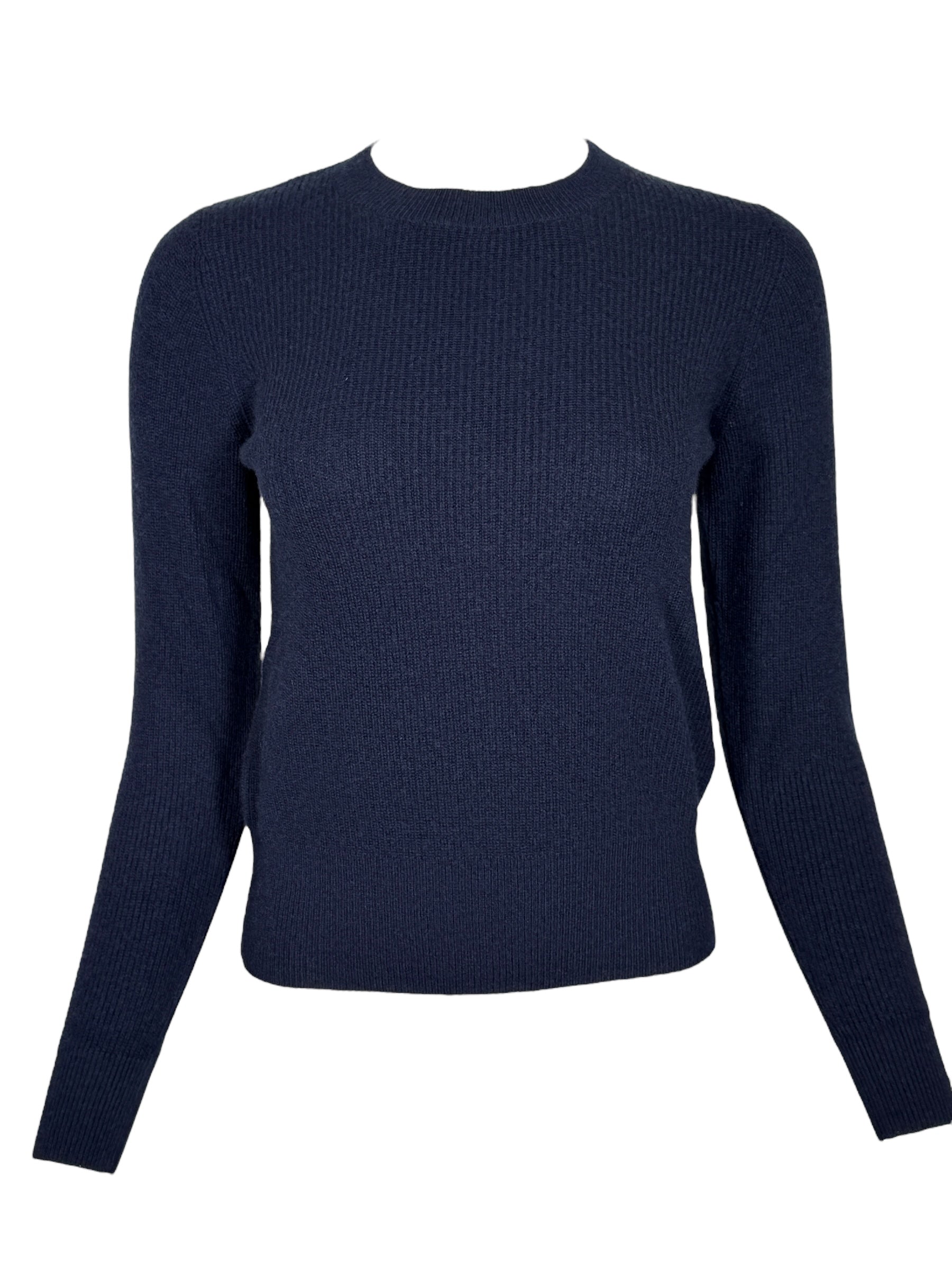 PUROTATTO WOOL/CASHMERE CREW SWEATER - NAVY