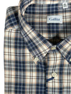GALLIA MEN'S SHIRT - NAVY & TAN PLAID