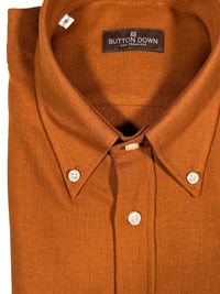 BUTTON DOWN SPORT SHIRT - BRUSHED COTTON/WOOL RUST