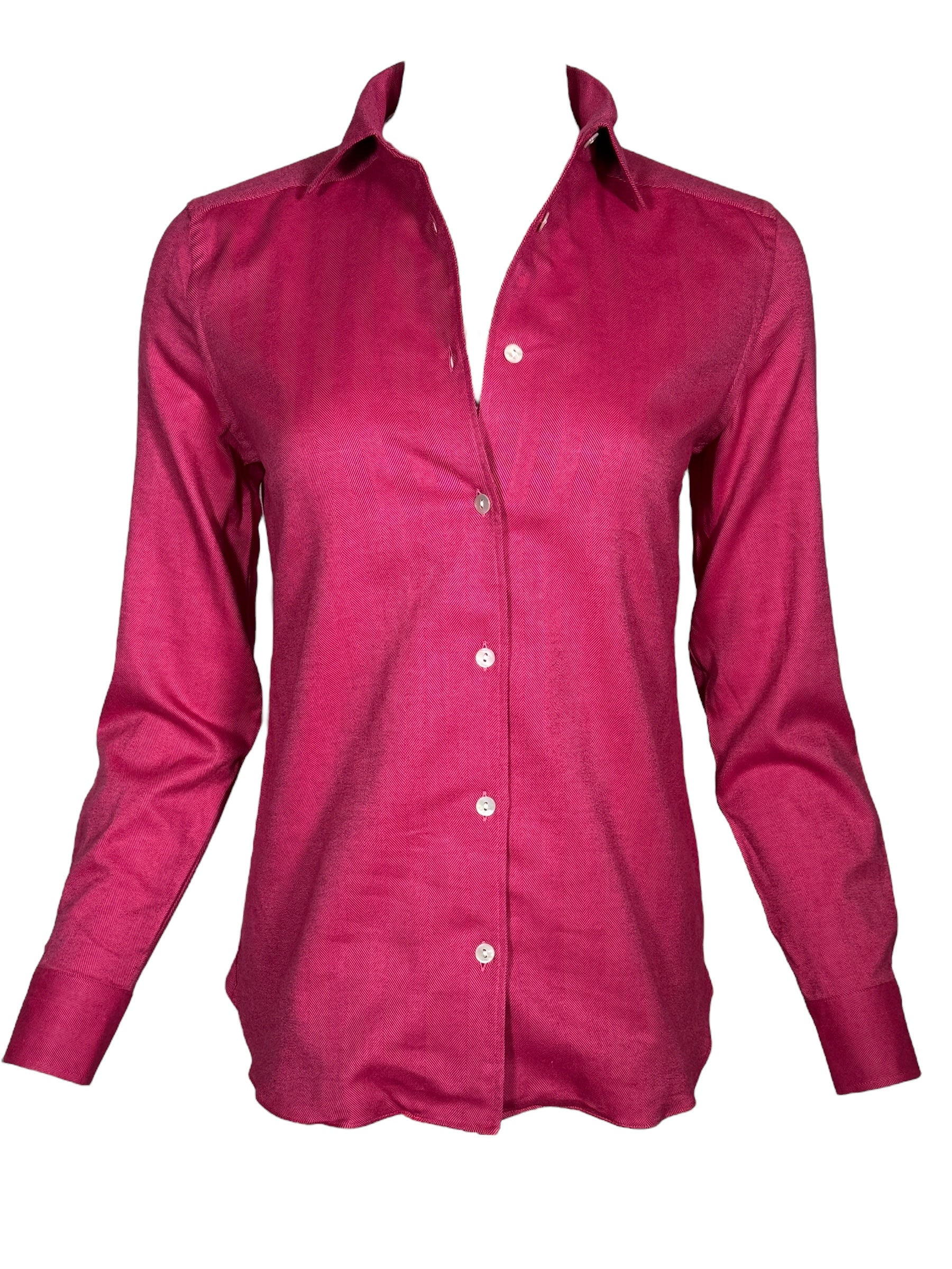 GIANGI NAPOLI WOMEN'S REBECCA SOFT HERRINGBONE SHIRT - MAGENTA