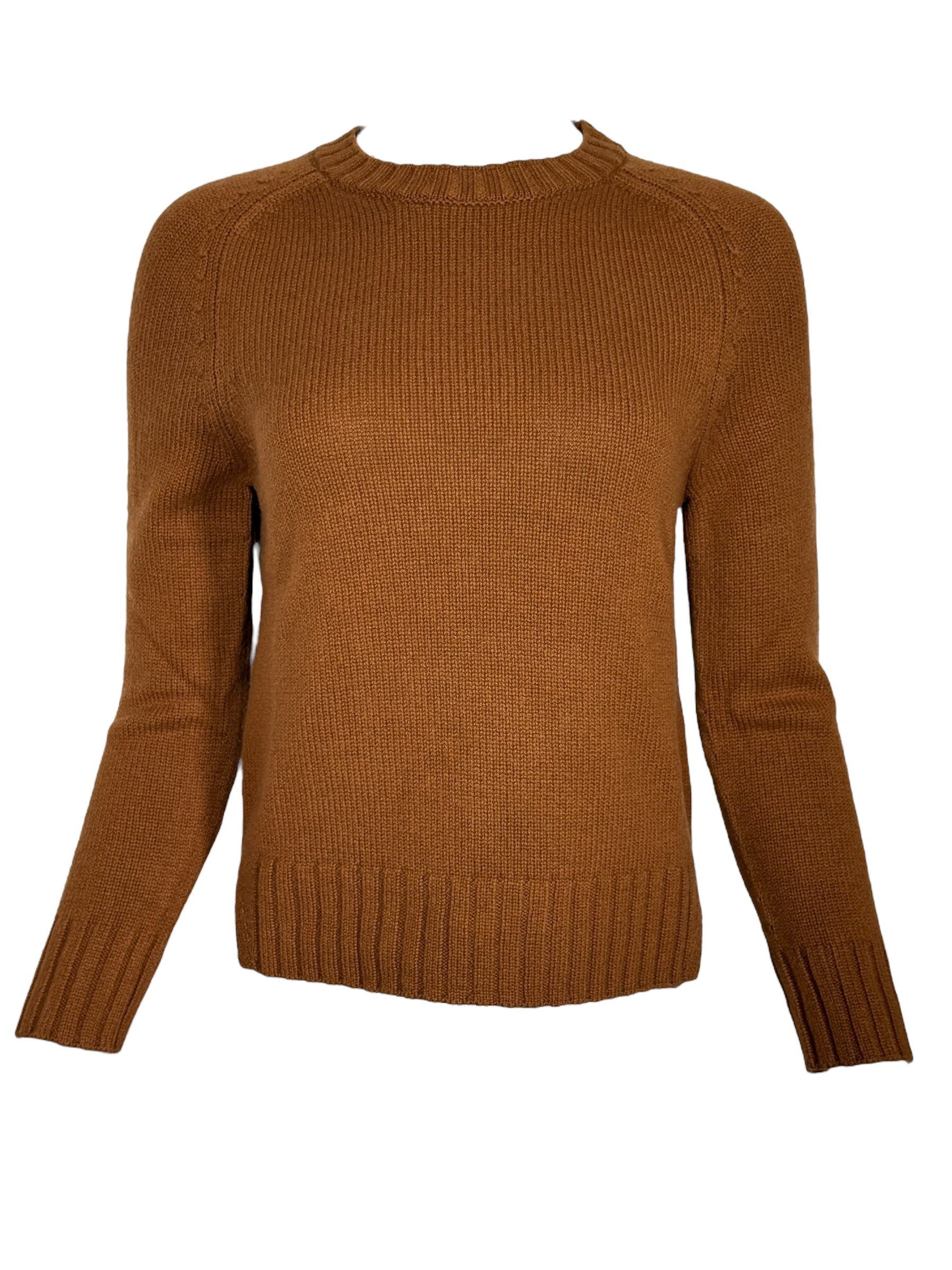 PUROTATTO CASHMERE CREW SWEATER - TABACCO
