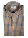 ALAN PAINE CLASSIC FIT SHIRT - NAVY/TAN/GREEN MICRO CHECK
