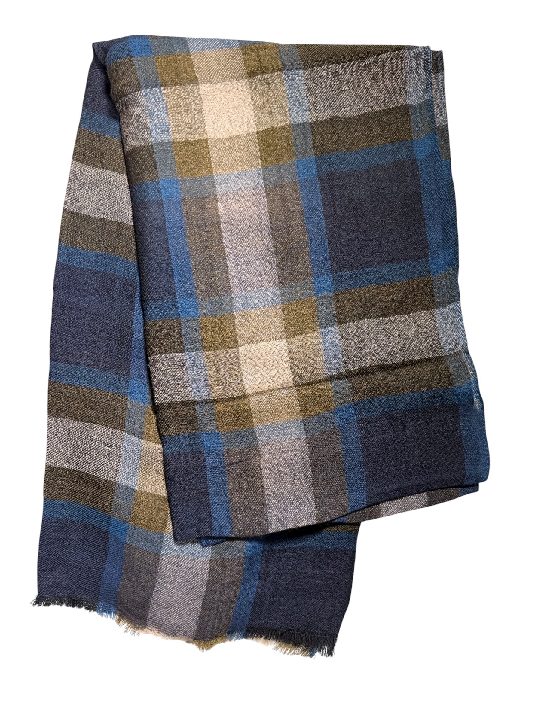 HARTFORD TARTAN SCARF - BEIGE, ARMY & NAVY