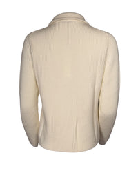 HUBERT GASSER HORIZONTAL RIB CARDIGAN - WINTER WHITE
