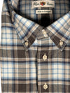 ALAN PAINE CLASSIC FIT SHIRT - BLUE/GREY PLAID FLANNEL