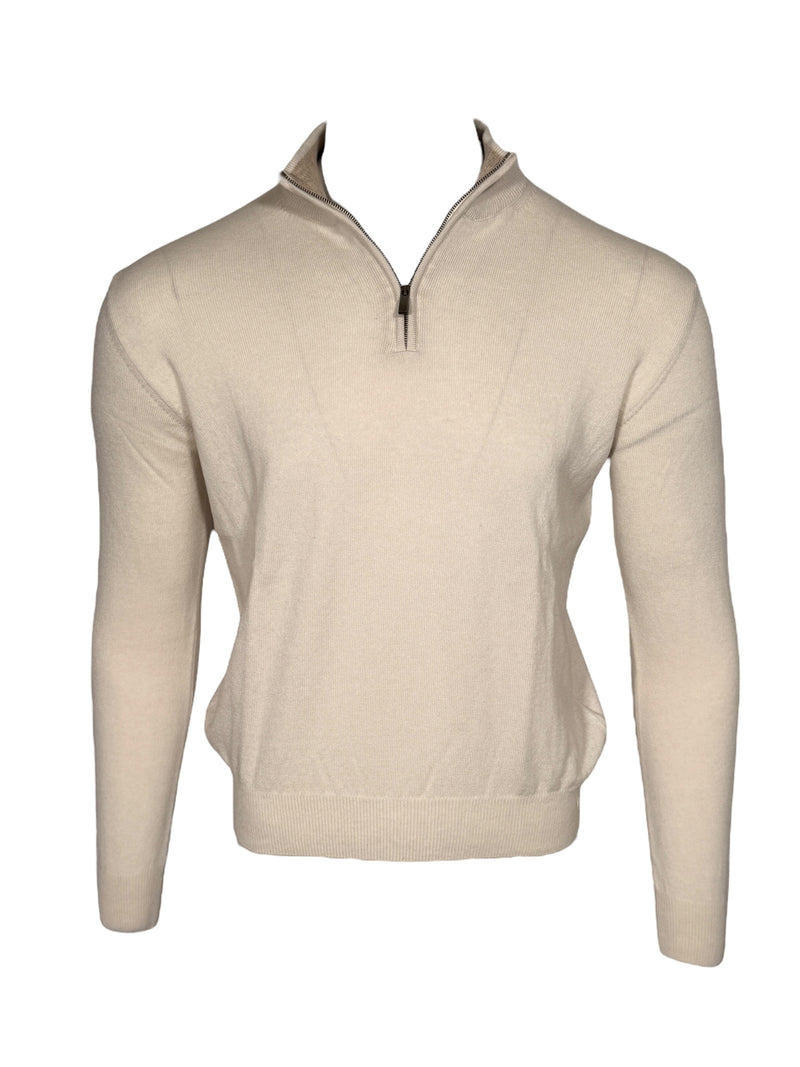 ADESI CASHMERE MEN'S TIPPED 1/2 ZIP SWEATER - INARI/JUTA