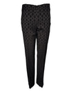 ESTELLE AND FINN FRONT ZIP ANKLE PANT - BLACK EMBROIDERED FANCY