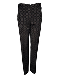 ESTELLE AND FINN FRONT ZIP ANKLE PANT - BLACK EMBROIDERED FANCY