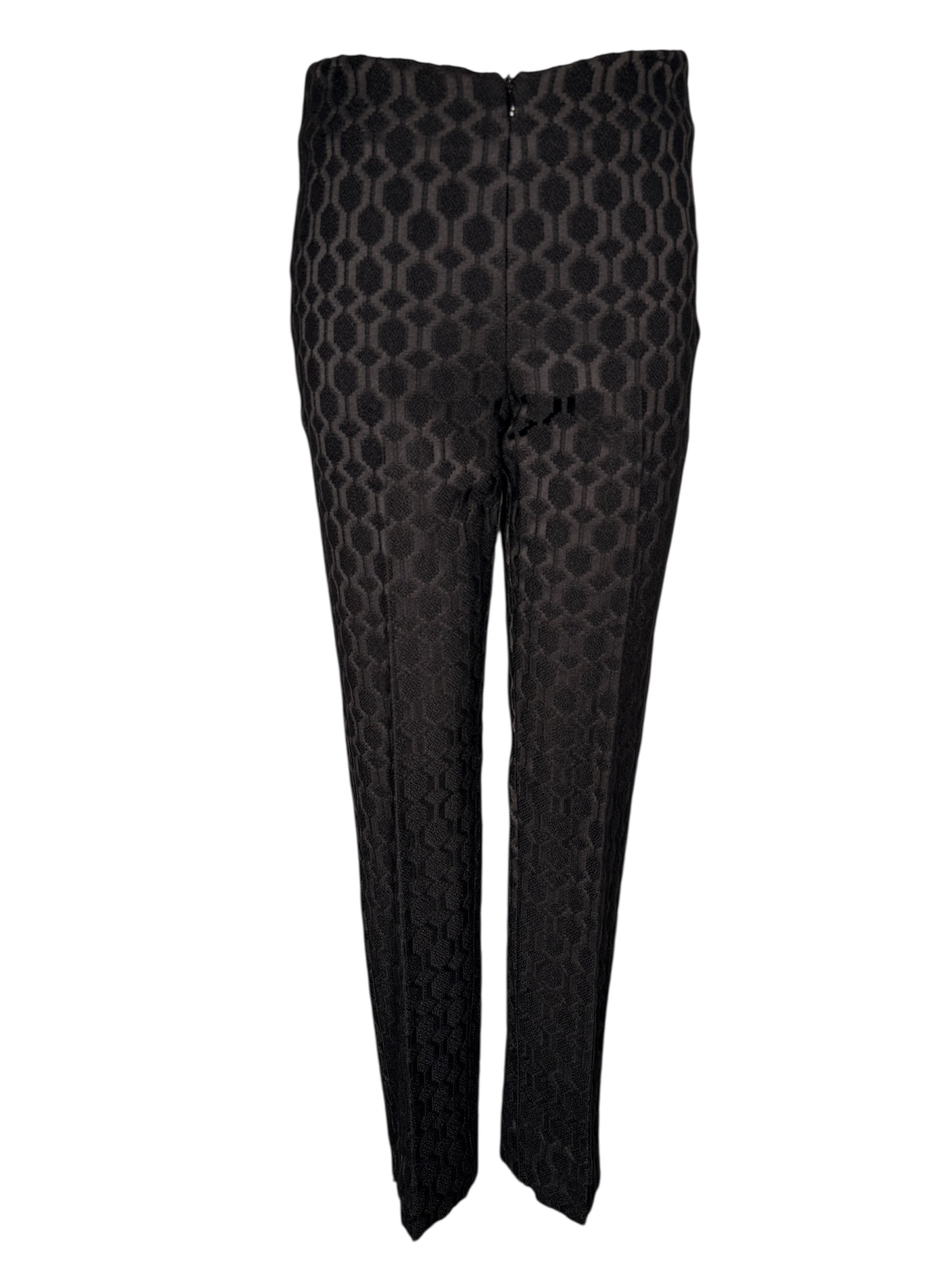 ESTELLE AND FINN FRONT ZIP ANKLE PANT - BLACK EMBROIDERED FANCY