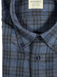 MAZZARELLI SPORT SHIRT - NAVY/DARK BLUE TRIPLE CHECK