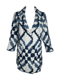 BRUNO MANETTI PATTERNED COAT - NAVY