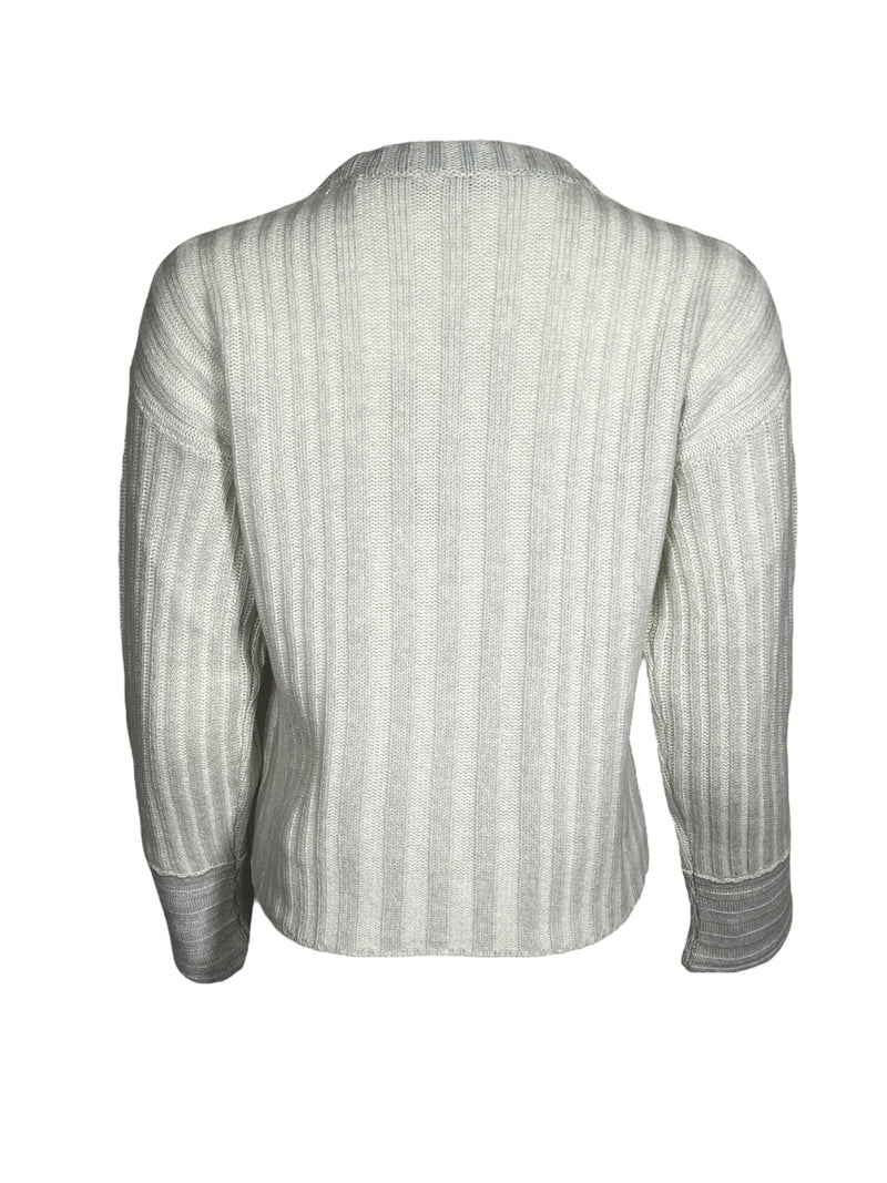 PANICALE CASHMERE PLATED RIBBED SWEATER - FOG