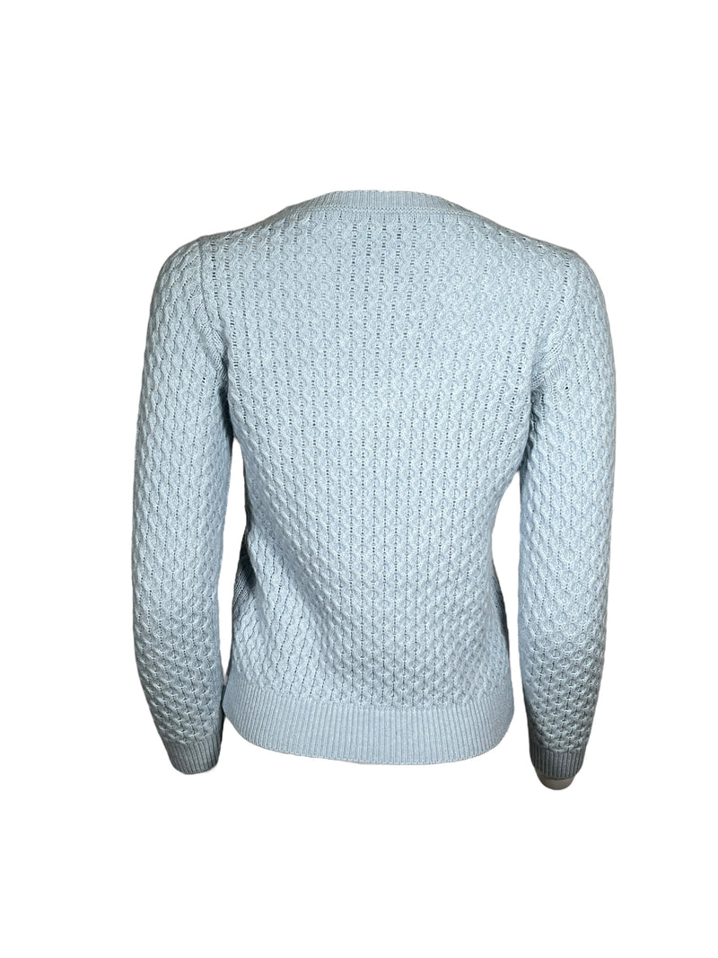 HUBERT GASSER CABLE KNIT SWEATER - LIGHT BLUE