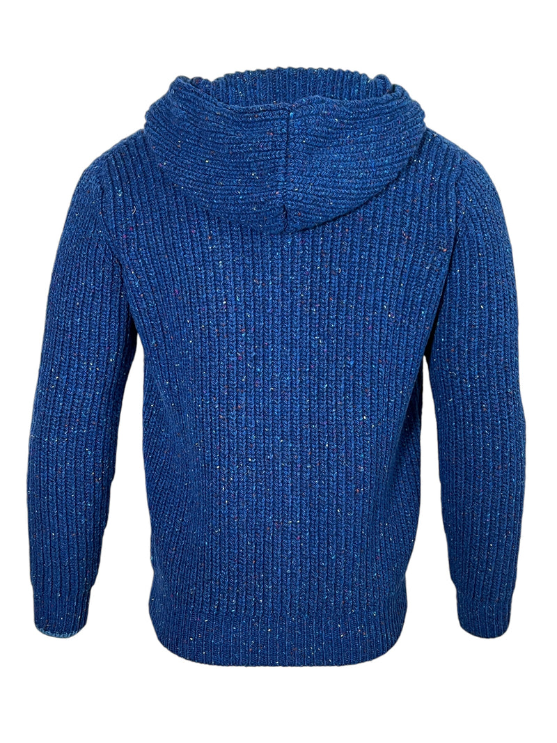 CORGI SUMMIT HOODED SWEATER - DEEP BLUE/COBALT MIX