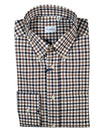 GALLIA MEN'S SHIRT - TAN/BLUE CHECK