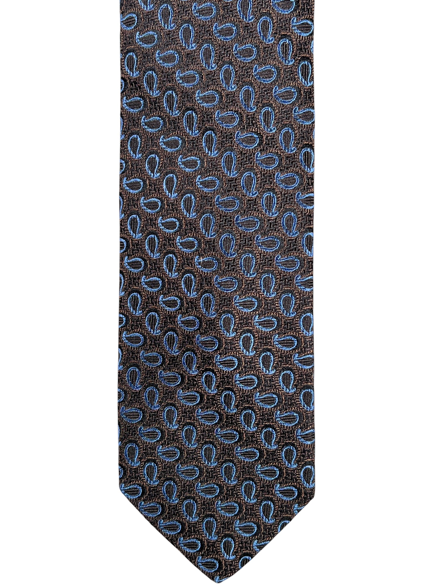 DION SILK TIE - MOCHA TEARDROP