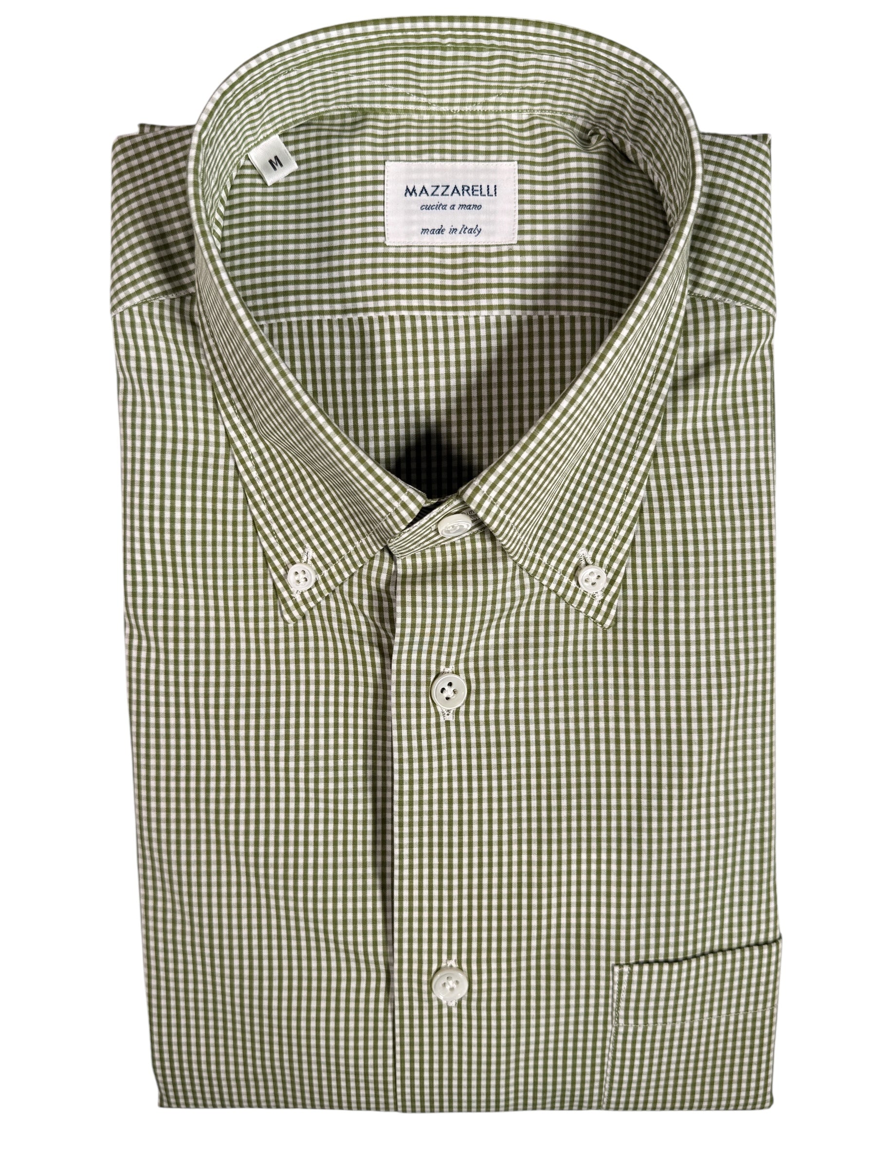 MAZZARELLI SPORT SHIRT - GREEN MICRO CHECK