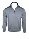 PAUL & SHARK TYPHOON COOL TOUCH WOOL 1/4 ZIP MEN'S SWEATER WITH NYLON TRIM - LIGHT BLUE
