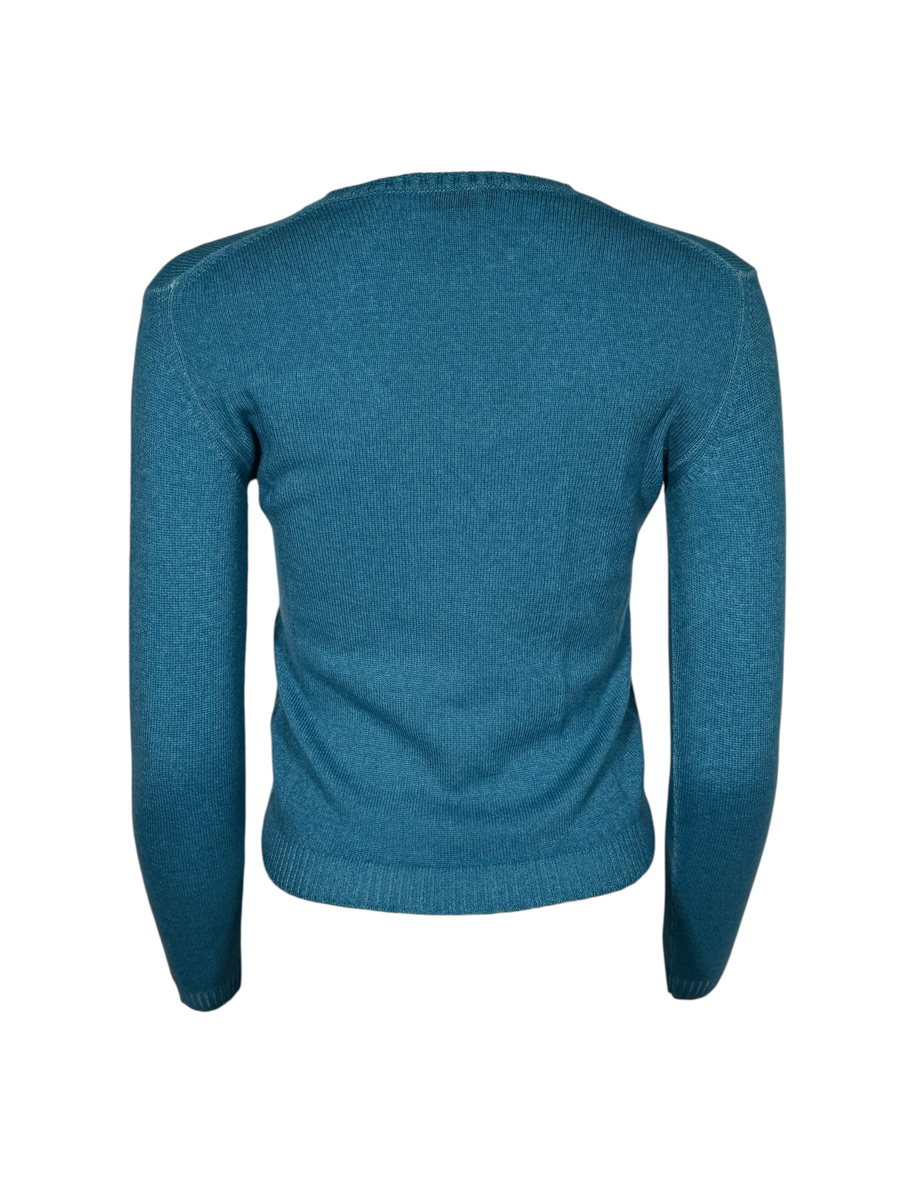 BASE MILANO WOOL/CASHMERE ROUNDNECK SWEATER - AQUA