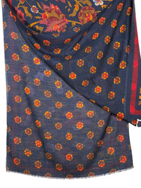 CALABRESE 1924 DOUBLE FACE WOOL SCARF - NAVY MEADOW