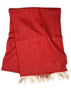 ALAN PAINE KINROSS CASHMERE HERRINGBONE SCARF - SCARLET