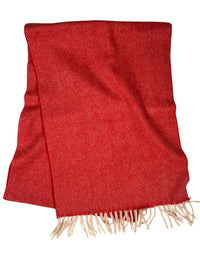 ALAN PAINE KINROSS CASHMERE HERRINGBONE SCARF - SCARLET