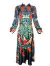 FRANCO FERRARI BUTTERFLIES DRESS - TEAL