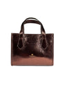 CUOIERIA FIORENTINA DORA SMALL TOTE - METALLIC CHOCOLATE