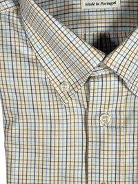 ALAN PAINE CLASSIC FIT SHIRT - BLUE/TAN/GREEN CHECK