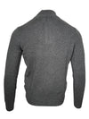 BUTTON DOWN 4-BUTTON TIPPED SWEATER - CHARCOAL