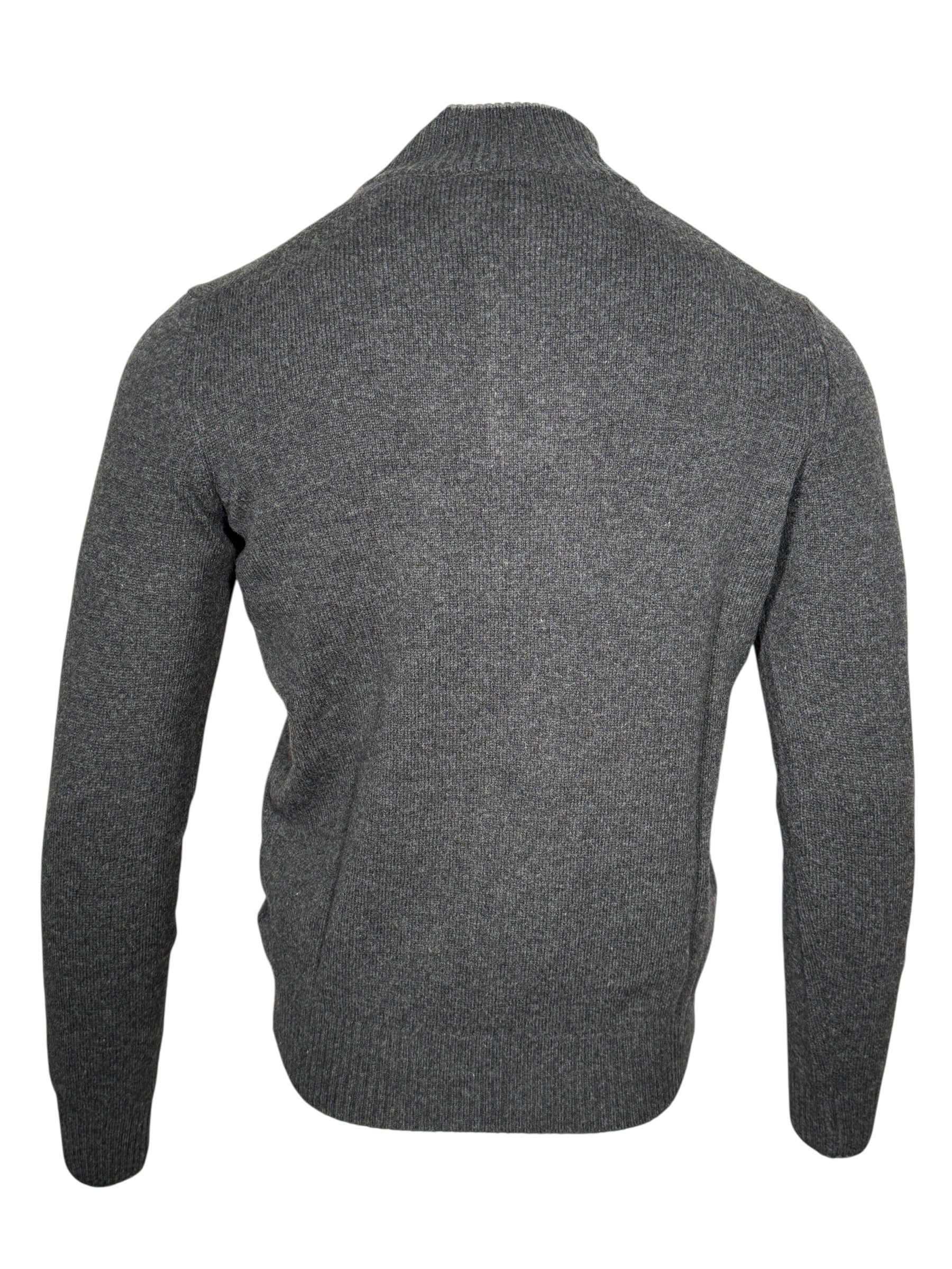 BUTTON DOWN 4-BUTTON TIPPED SWEATER - CHARCOAL