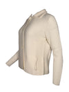 HUBERT GASSER HORIZONTAL RIB CARDIGAN - WINTER WHITE