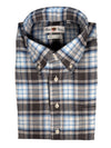 ALAN PAINE CLASSIC FIT SHIRT - BLUE/GREY PLAID FLANNEL